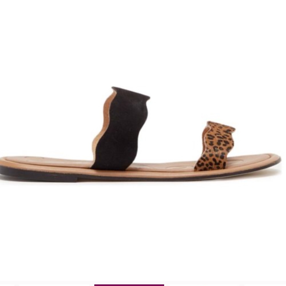 NIB Joules Aimee Snakeskin Embossed Leather Slide Sandal - Picture 2 of 11